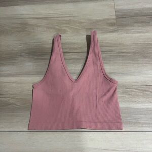 pink size medium ribbed forever 21 crop top